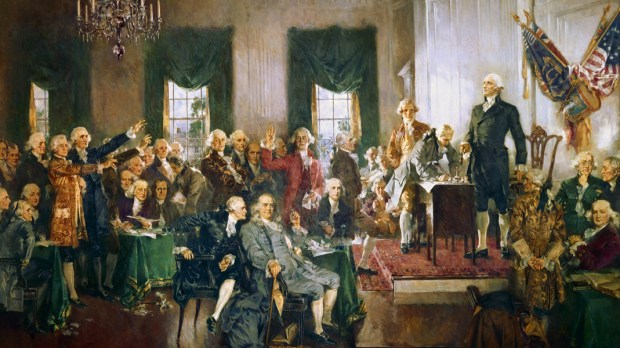 SCENE AT THE SIGNING OF THE CONSTITUTION OF THE UNITED STATES