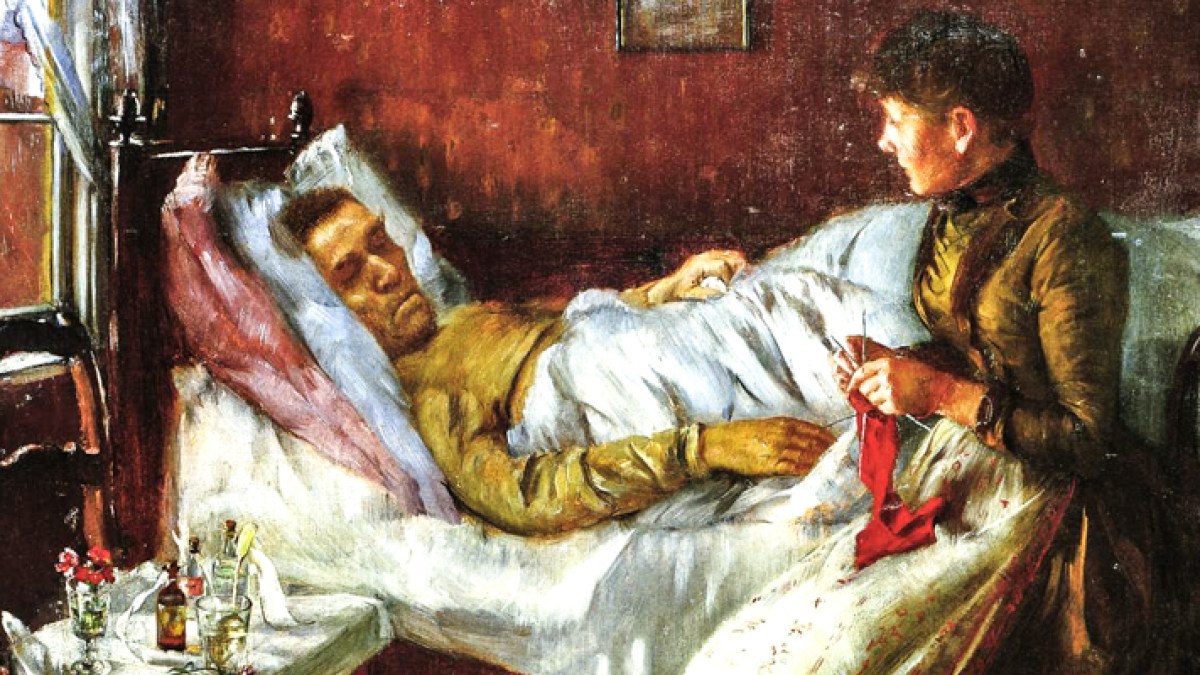 SICK IN BED;SUFFERING IN BED