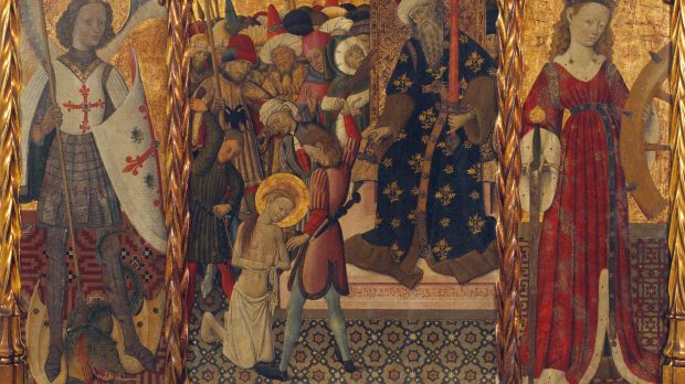 Saint_Michael,_Martyrdom_of_Saint_Eulalia_and_Saint_Catherine_-_Google_Art_Project