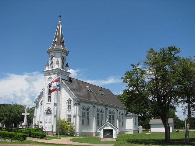 SAINTS CYRIL AND METHODIUS,EXTERIOR,PAINTED CHURCHES OF TEXAS