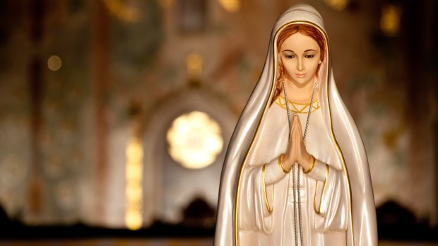 WEB3 MARY BLESSED VIRGIN MOTHER OF GOD STATUE CHURCH Shutterstock