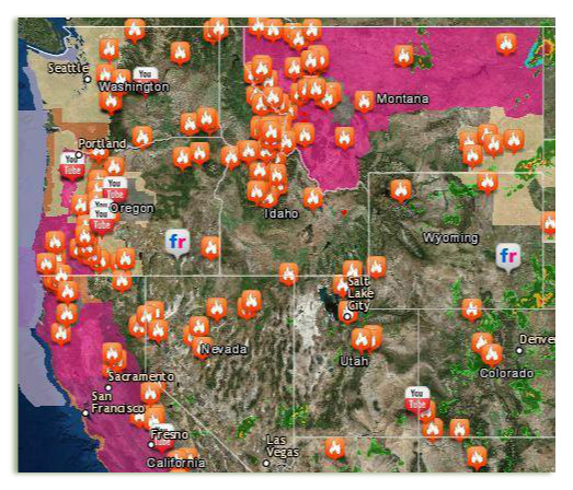 Fires in Northwest via FB