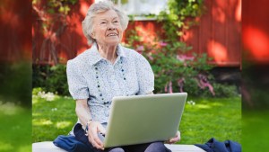 GRANDMA,COMPUTER,OUTSIDE