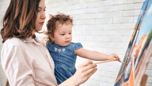 Mother and Daughter Painting