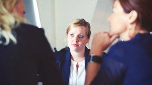 WOMEN,SUITS,LISTENING