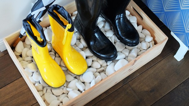 DIY Rain Boot Pebble Box