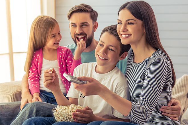 Family Watching Tv