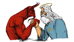 GOD,DEVIL,ARM WRESTLING