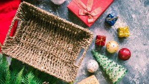 CHRISTMAS,EMPTY BASKET, DECOR