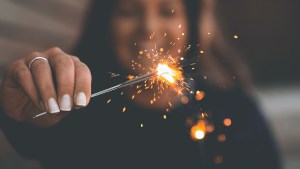 Woman holding Sparkler