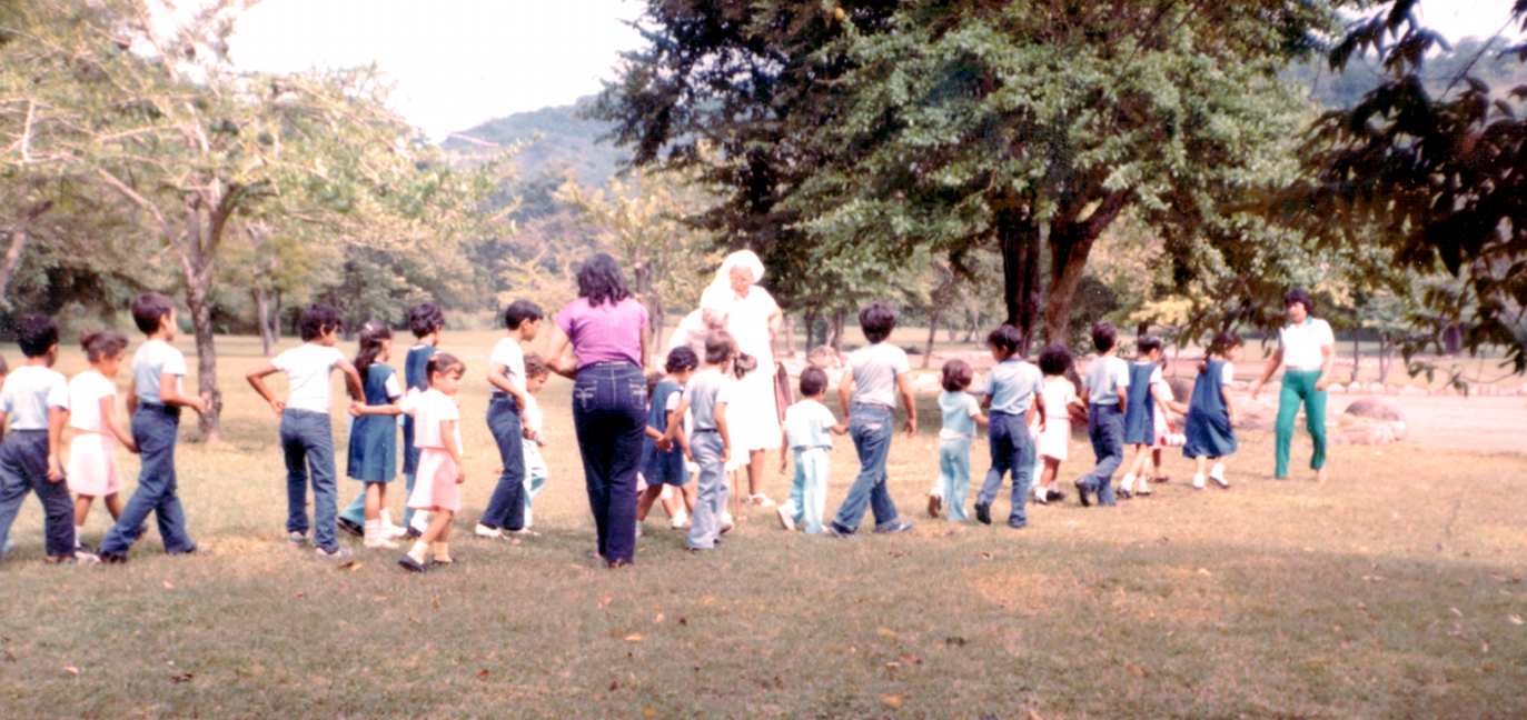 Children Walking in Line