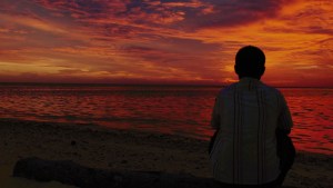 MAN WATCHING THE SUNSET