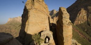 Climbing a 400-meters-tall cliff to get baptized in Ethiopia