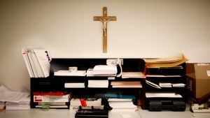 OFFICE,CUBICLE,CRUCIFIX