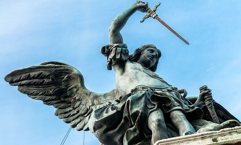 Bronze statue of Archangel Michael