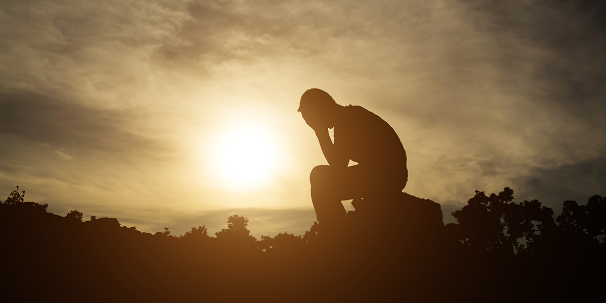 SILHOUETTES OF MAN LOST ALL HOPE