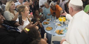 For his saint day (St. George) Francis gives away 3,000 ice cream cones
