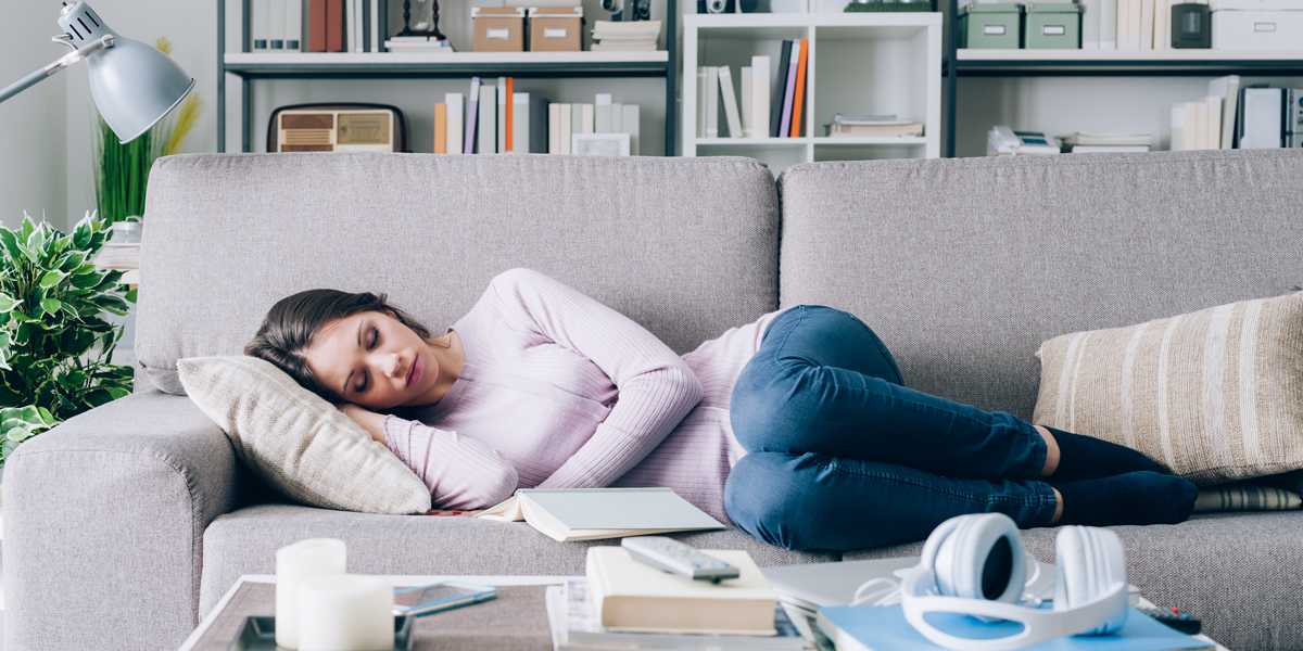 WOMAN,ASLEEP,COUCH