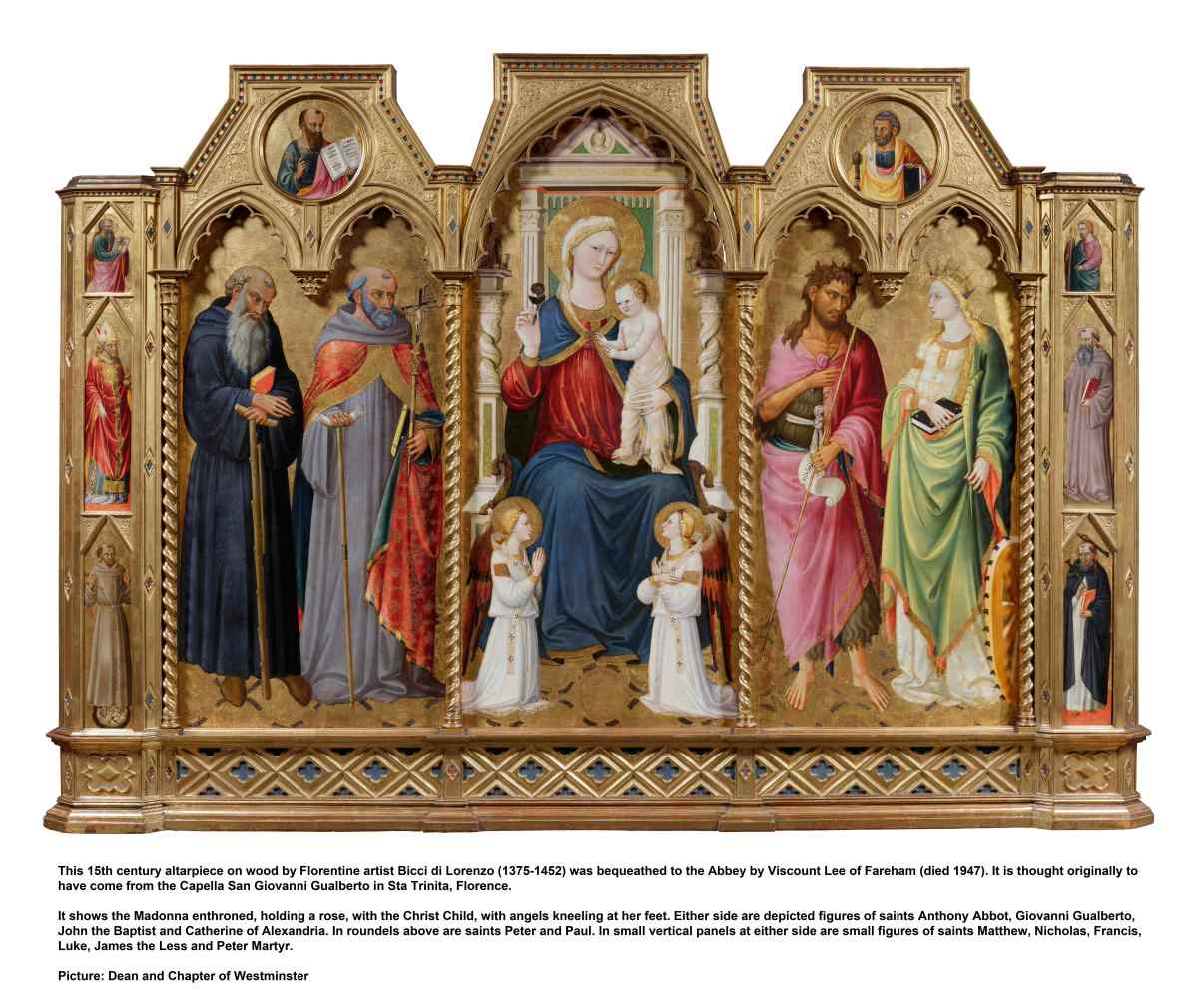 WESTMINSTER ABBEY; ALTARPIECE; BICCI; FLORENCE