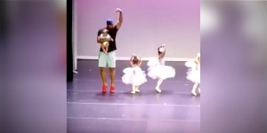 Father uses his ballet skills when daughter gets stage fright (VIDEO)