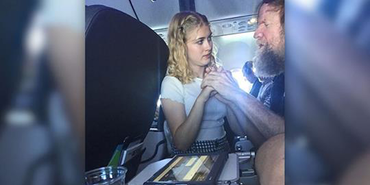 TEEN,HELPS,BLIND,DEAF,MAN,AIRPLANE
