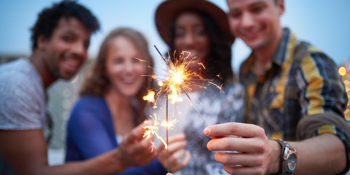 FRIENDS,SPARKLERS,FOURTH OF JULY