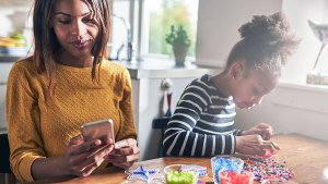 PARENT ON PHONE