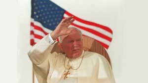 POPE,JOHN PAUL II,US VISIT,FLAG