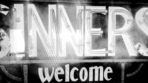 SINNERS WELCOME SIGN