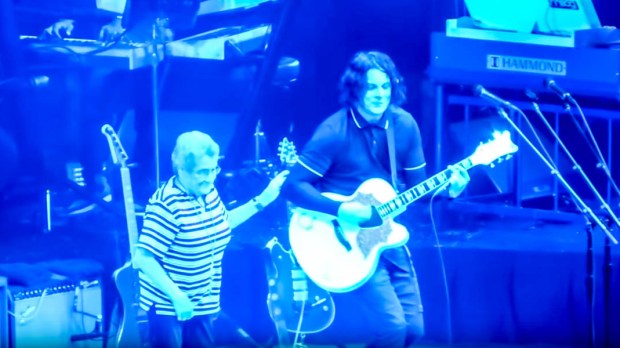 JACK WHITE AND HIS MOTHER ON STAGE