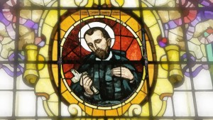 Saint Peter Claver stained glass window