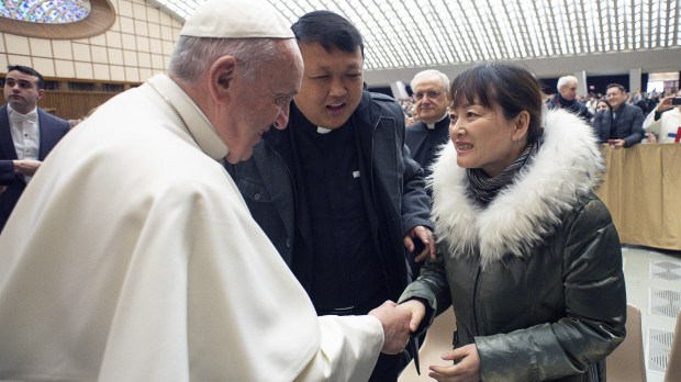 Pope Francis Chinese woman