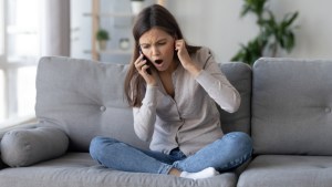 Woman, Home, Phone, Complain, Talk