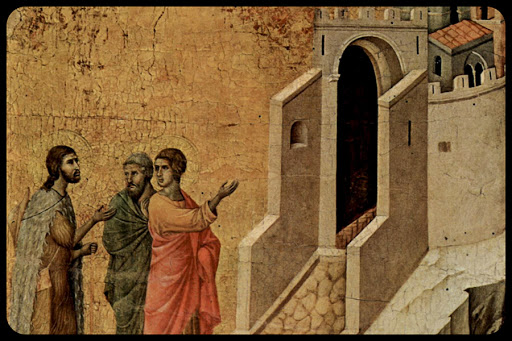 Jesus and the two disciples On the Road to Emmaus &#8211; Duccio di Buoninsegna Emaus