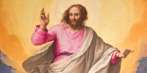 Jesus ascends and the devil descends on the Ascension