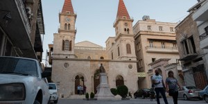 The Cathedral of St. Elijah in Aleppo, destroyed during the Syrian war, rises from the ashes