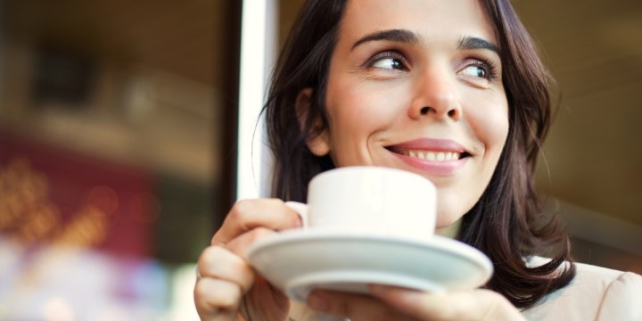 WOMAN, SMILE, COFFEE