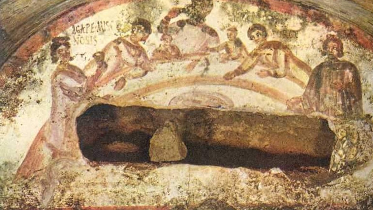 Frescoe from catacomb of SS. Marcellinus and Peter