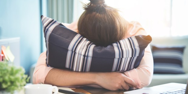 exhausted woman