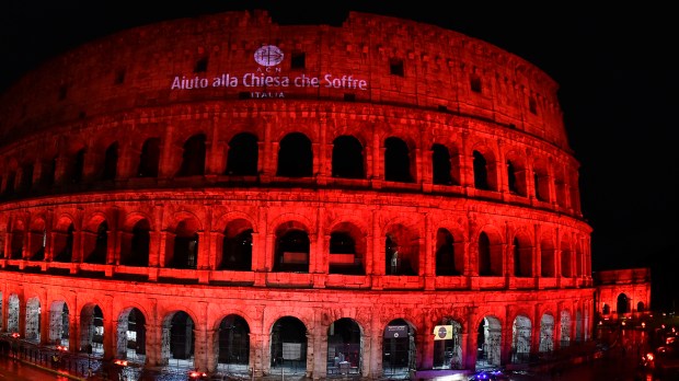 ACN Event - Illuminated Coliseum in Red