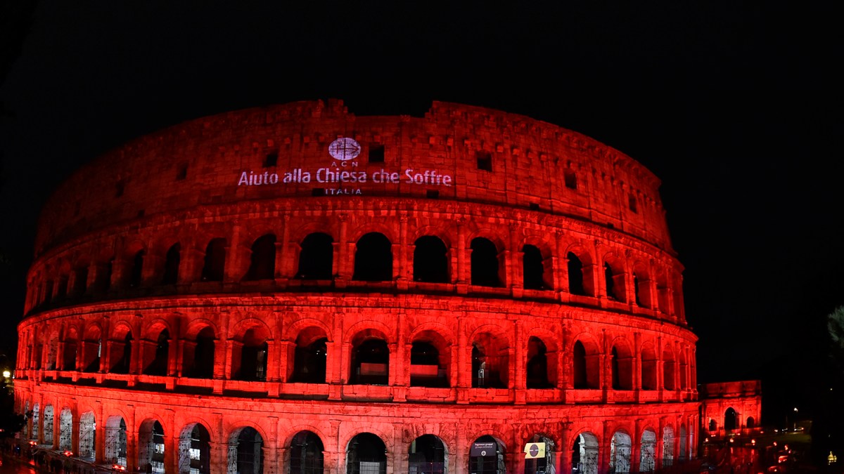 ACN Event - Illuminated Coliseum in Red