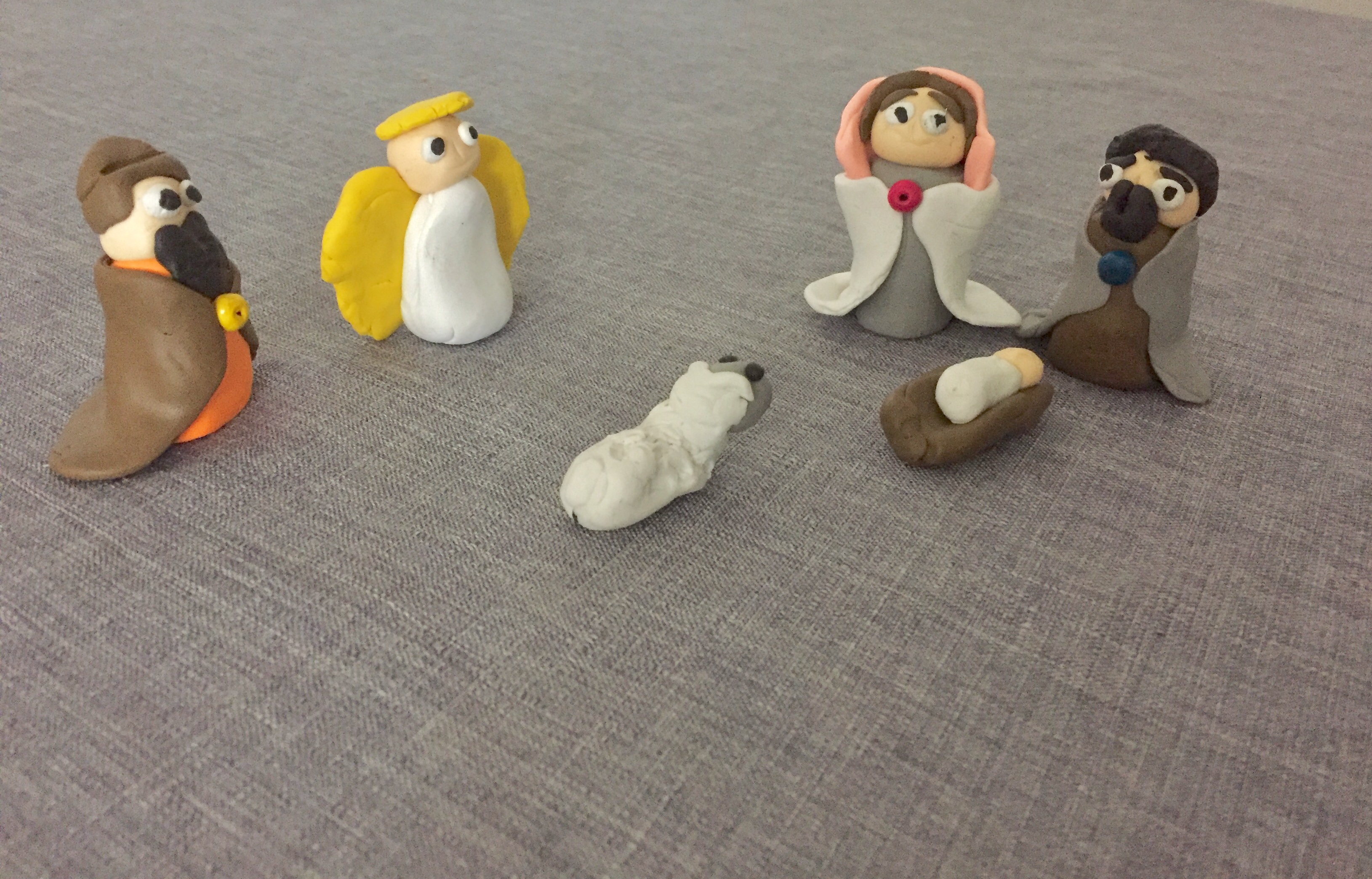 plasticine, creche, Christmas