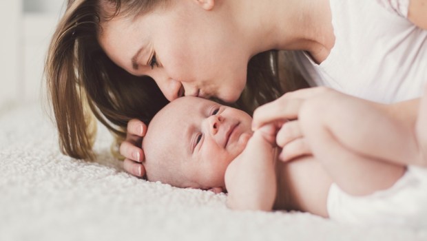 Mother and newborn baby