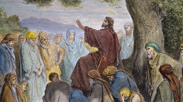 Jesus preaching painting