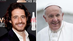 Jonathan Roumie and Pope Francis