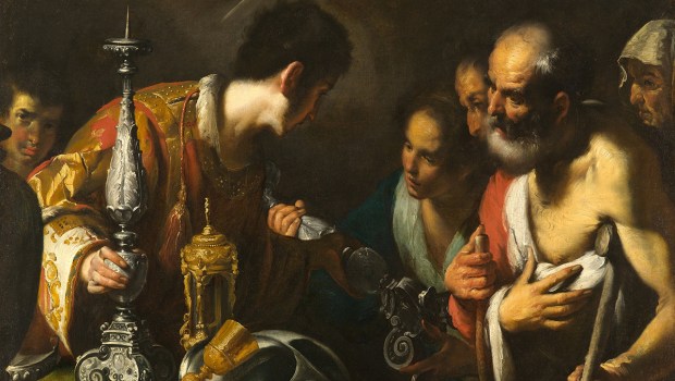 SAINT LAWRENCE DISTRIBUTING THE TREASURES OF THE CHURCH