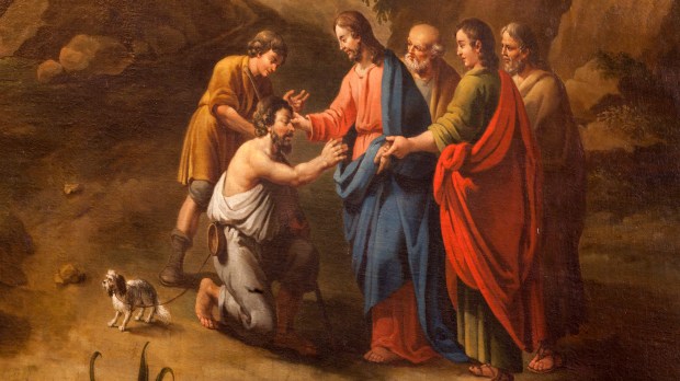 Jesus Healing blind man on the road to Jericho