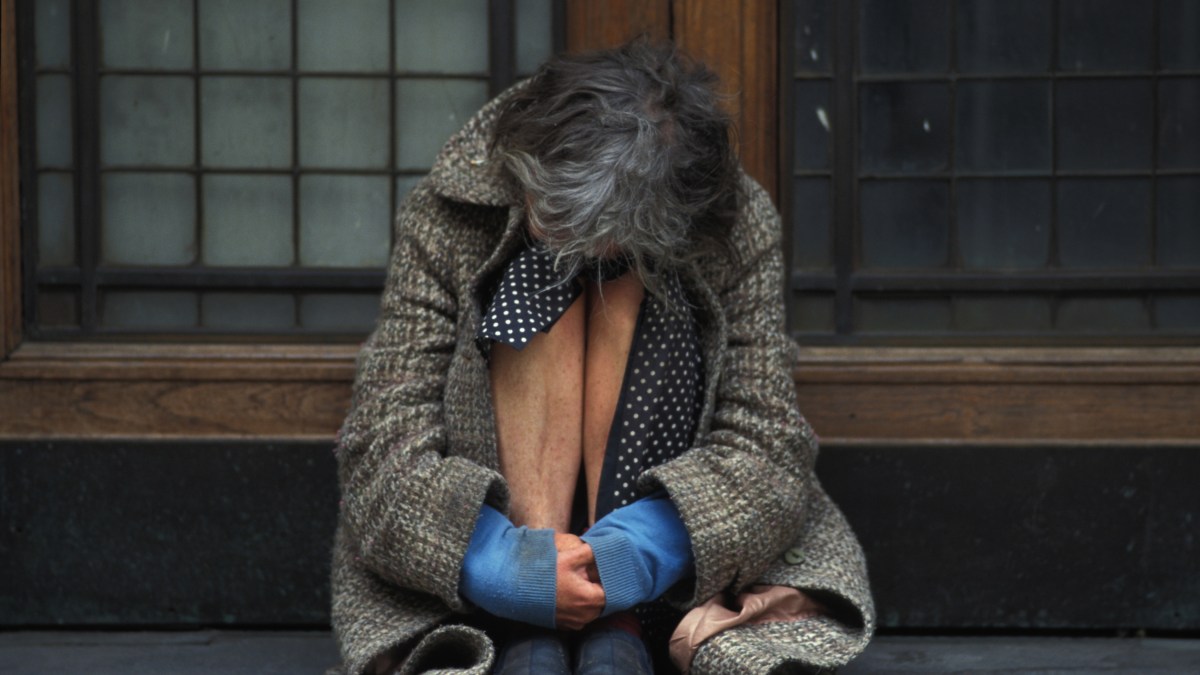 Homeless woman