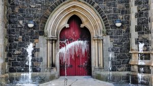 church door vandalized