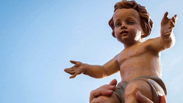 BABY JESUS, SKY, HAND